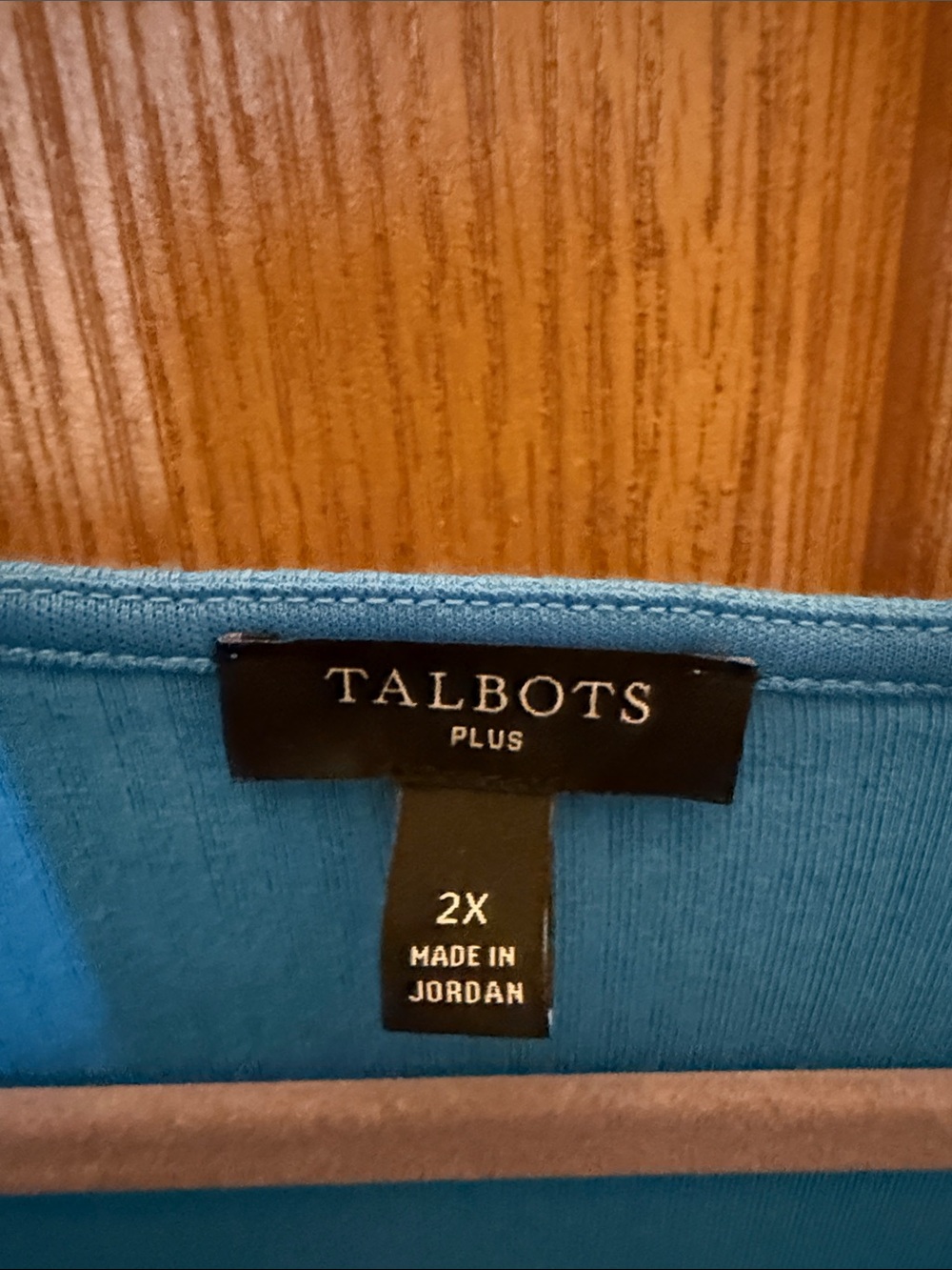 Talbots Teal Blue Ribbed V-Neck Top with Lace Trim - Picture 3 of 9
